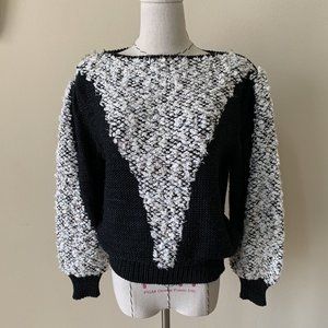 Vintage 80s Max Bradley Textured Knit Sweater New Wave Carrie Bradshaw S/M